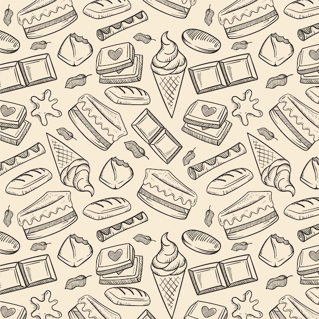 Hand drawn chocolate pattern design