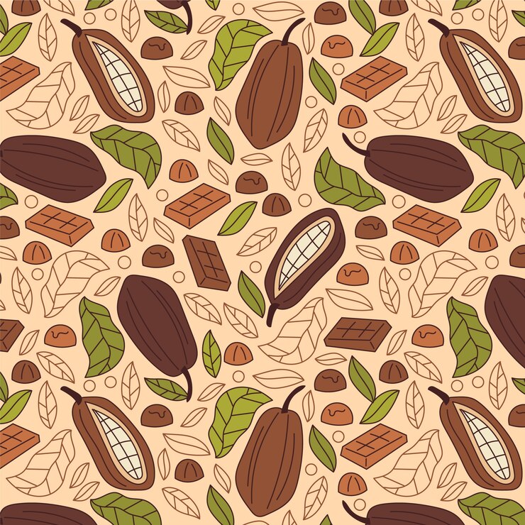 Free Vector hand drawn chocolate  pattern illustration