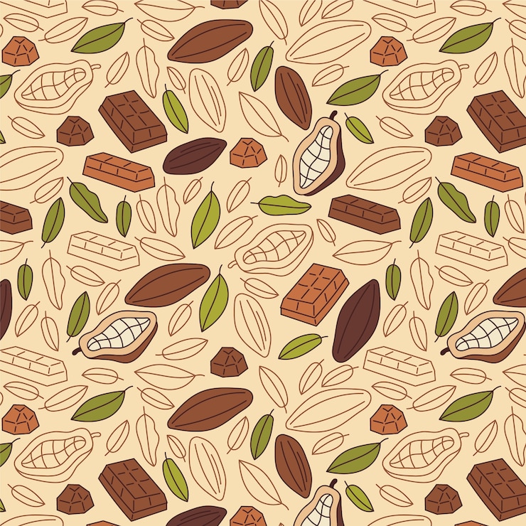 Free Vector hand drawn chocolate  pattern illustration