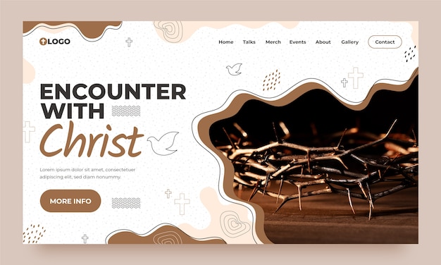 Hand drawn christian church landing page