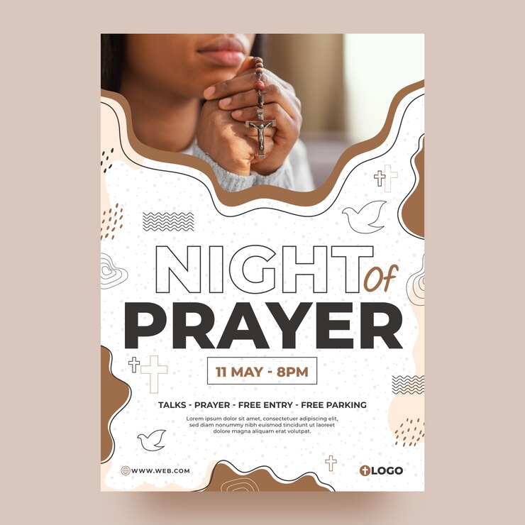 Free Vector hand drawn christian church poster