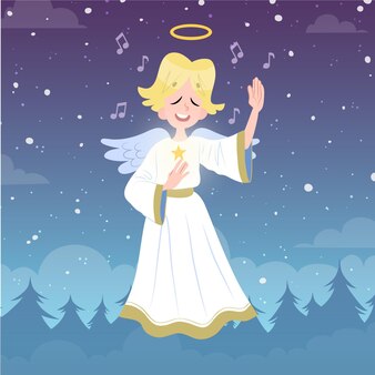 手描きクリスマス天使イラスト 無料のベクター 手描きクリスマス天使イラスト 無料のベクター