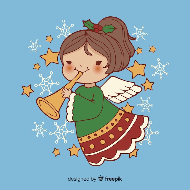 手描きのクリスマスの天使