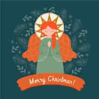 Free vector hand drawn christmas angel