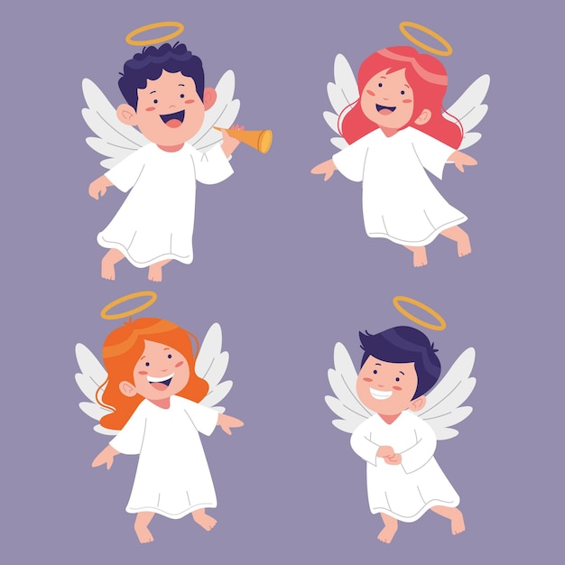 Free vector hand drawn christmas angel