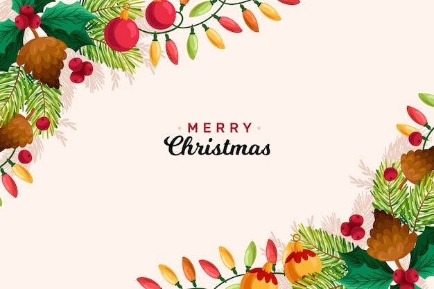 Free vector hand-drawn christmas background concept