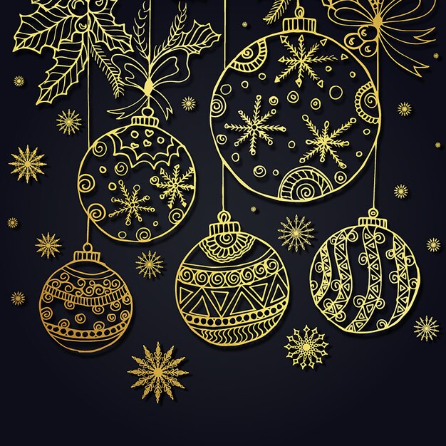 手描きのクリスマスの背景