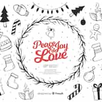 Free vector hand drawn christmas background