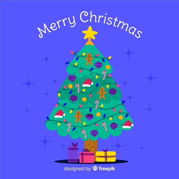 Бесплатное векторное изображение Ручной обращается рождественский фон