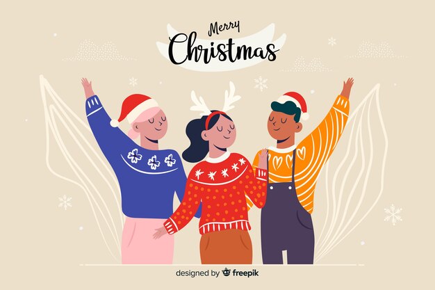 Free vector hand drawn christmas background