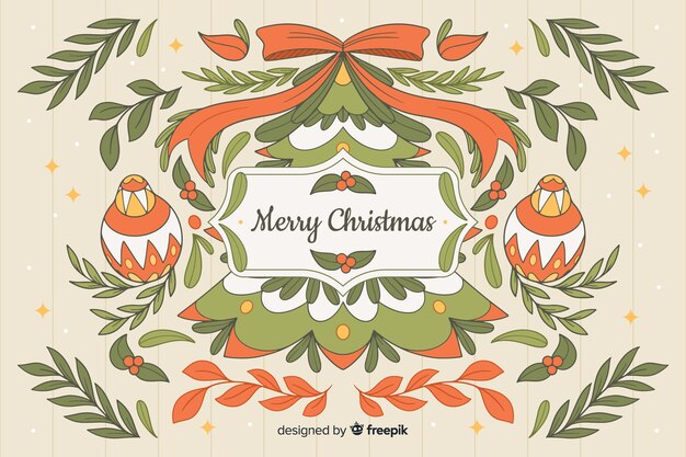 Free vector hand drawn christmas background