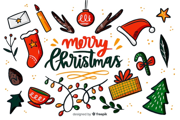 Free vector hand drawn christmas background