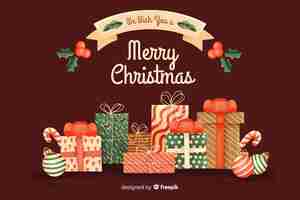 Free vector hand drawn christmas background