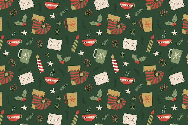 Free vector hand drawn christmas background