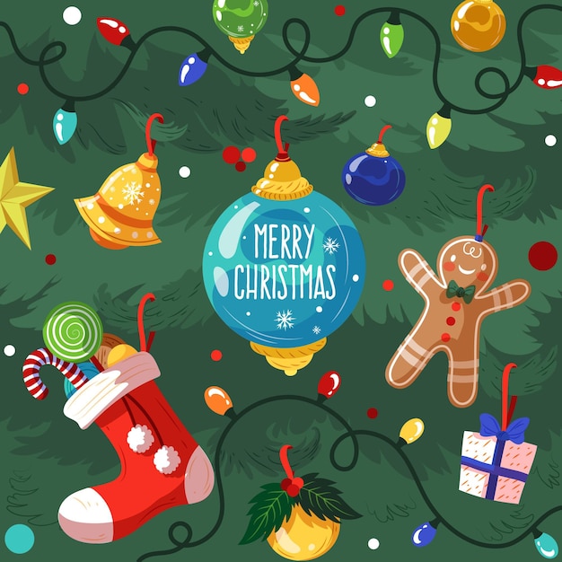 Hand drawn christmas background