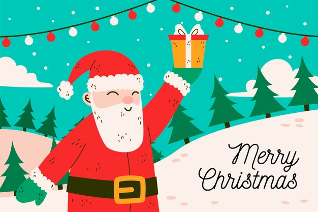 Hand drawn christmas background