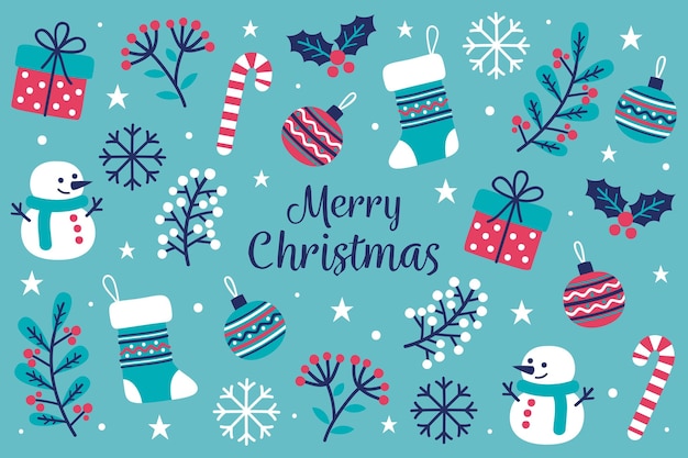 Free vector hand drawn christmas background