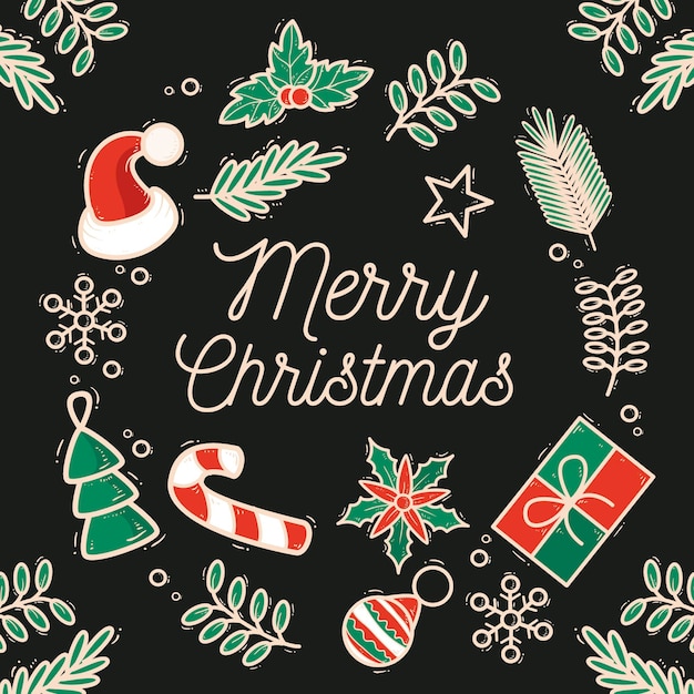 Free vector hand drawn christmas background