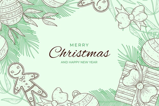 Free vector hand drawn christmas background