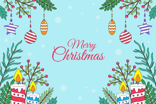 Free vector hand drawn christmas background