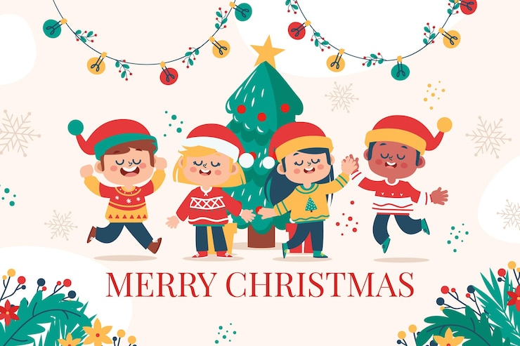 Free Vector hand drawn christmas background
