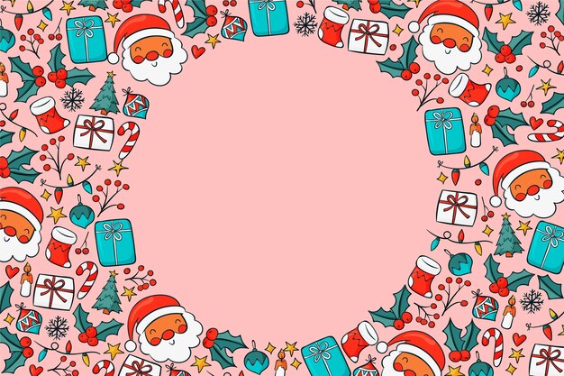 Hand drawn christmas background