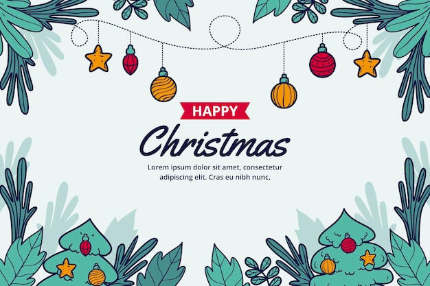 Free vector hand drawn christmas background