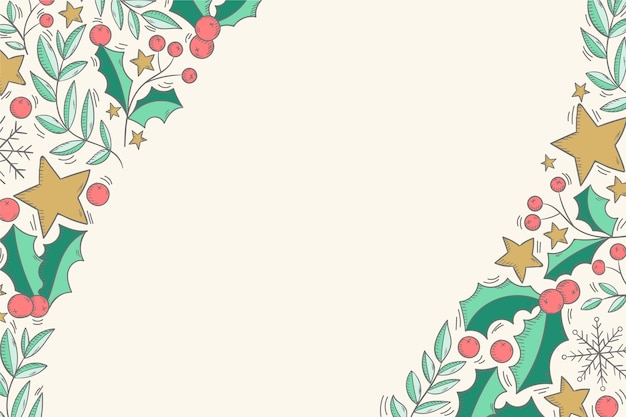 Free vector hand drawn christmas background