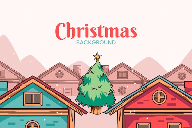 Free vector hand drawn christmas background