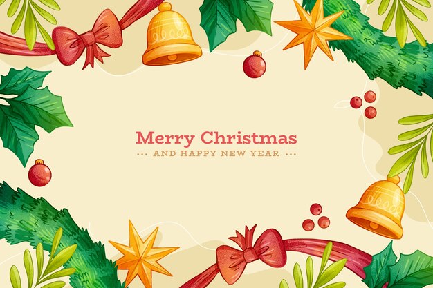 Free vector hand drawn christmas background