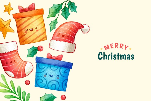 Free vector hand drawn christmas background