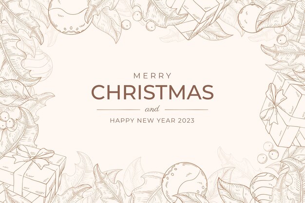 hand drawn christmas background