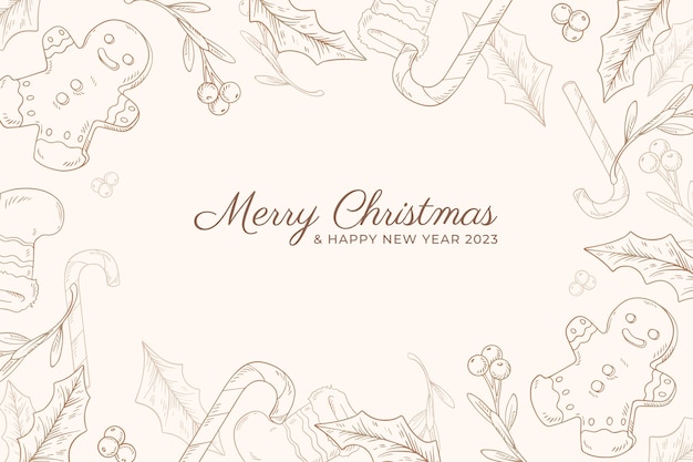 Free vector hand drawn christmas background