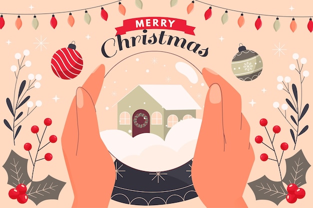 Free vector hand drawn christmas background