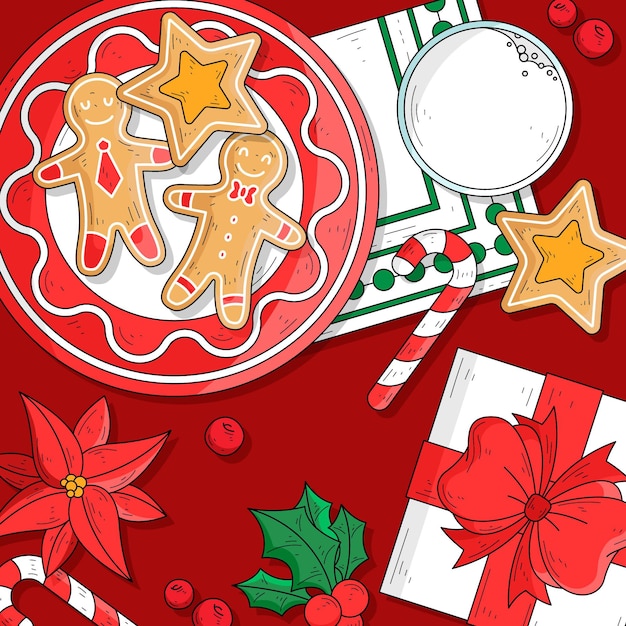 Free vector hand drawn christmas background