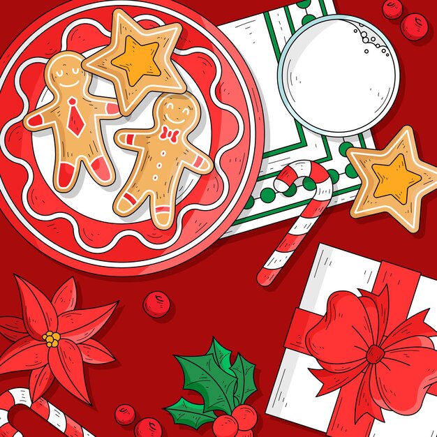 Hand drawn christmas background