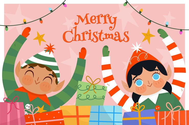 Free Vector hand drawn christmas background