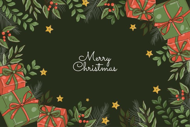 Hand drawn christmas background