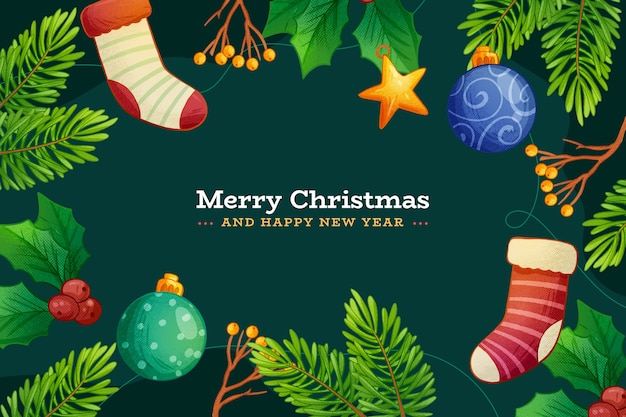 Free vector hand drawn christmas background