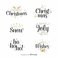 Free vector hand drawn christmas badge collection