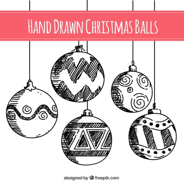 cute Christmas bauble ornament ball decoration cartoon doodle hand drawing  13929135 PNG