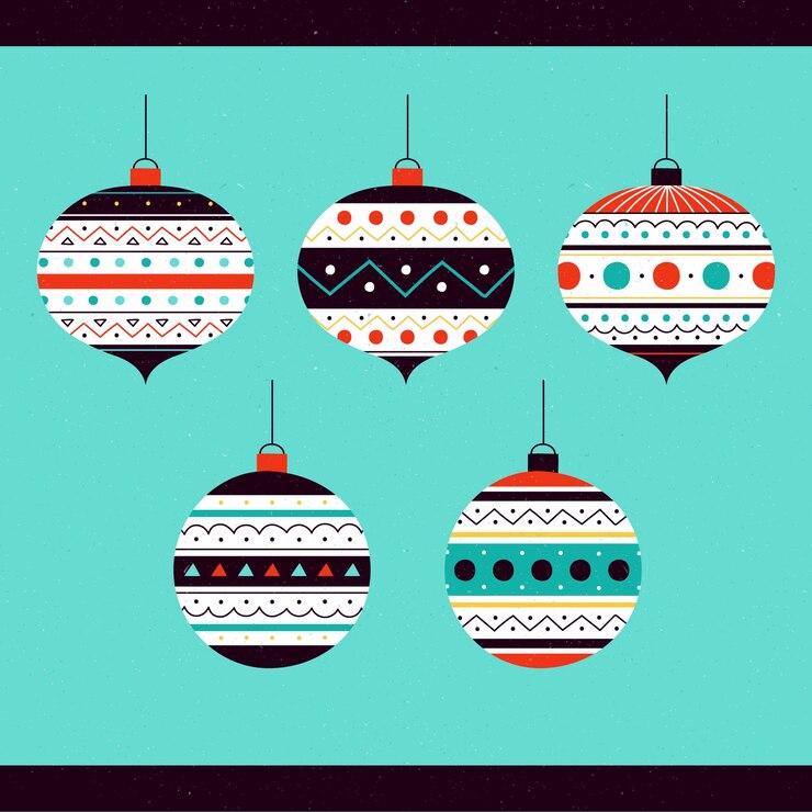 Free Vector hand drawn christmas balls set
