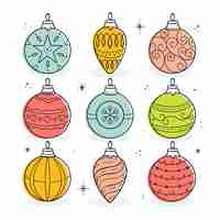 Free vector hand drawn christmas balls set