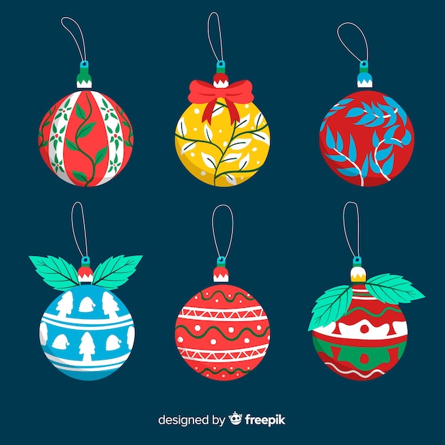 Hand drawn christmas balls