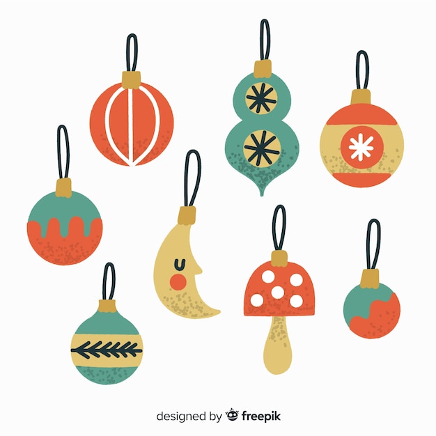 Free vector hand drawn christmas balls