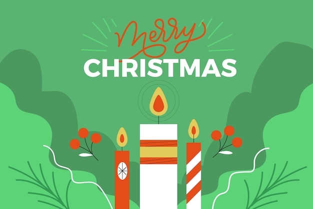 Hand drawn christmas candle background