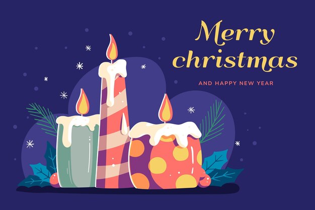 Free vector hand drawn christmas candle background