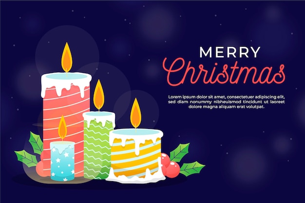 Hand drawn christmas candle background