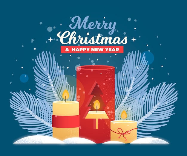 Free vector hand drawn christmas candle background