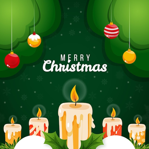 Hand drawn christmas candle background